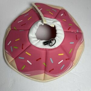 Cat/Dog Pet Cone Anti Lick Collar Quilted Adjustable Padded Pink Size M